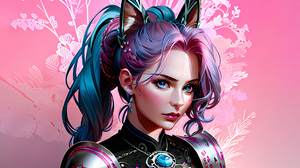 Stable Diffusion 4K Ai Art Women Pink Blue Multi Colored Hair Gradient Hair 3840x2160 Wallpaper