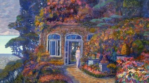 Colorful House Woman 1920x1080 Wallpaper