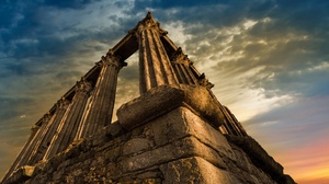 Portugal Ancient History Ruin Temple Low Angle 2560x1440 Wallpaper