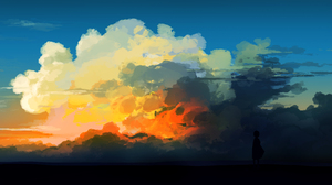 Gracile Digital Digital Art Artwork Illustration Drawing Clouds Sunset Landscape 5640x2400 Wallpaper