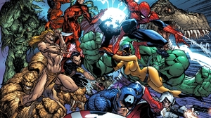 Daredevil Captain America Spider Man Hulk Thing Marvel Comics Ben Grimm Marvel Comics Man Thing Ka Z 1920x1080 Wallpaper