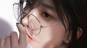 Women Face Glasses Artwork EON 1280x800 Wallpaper