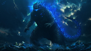 Digital Digital Art Artwork Illustration Godzilla Clouds Storm Animals Dinosaurs Sea Movie Character 5334x3000 Wallpaper